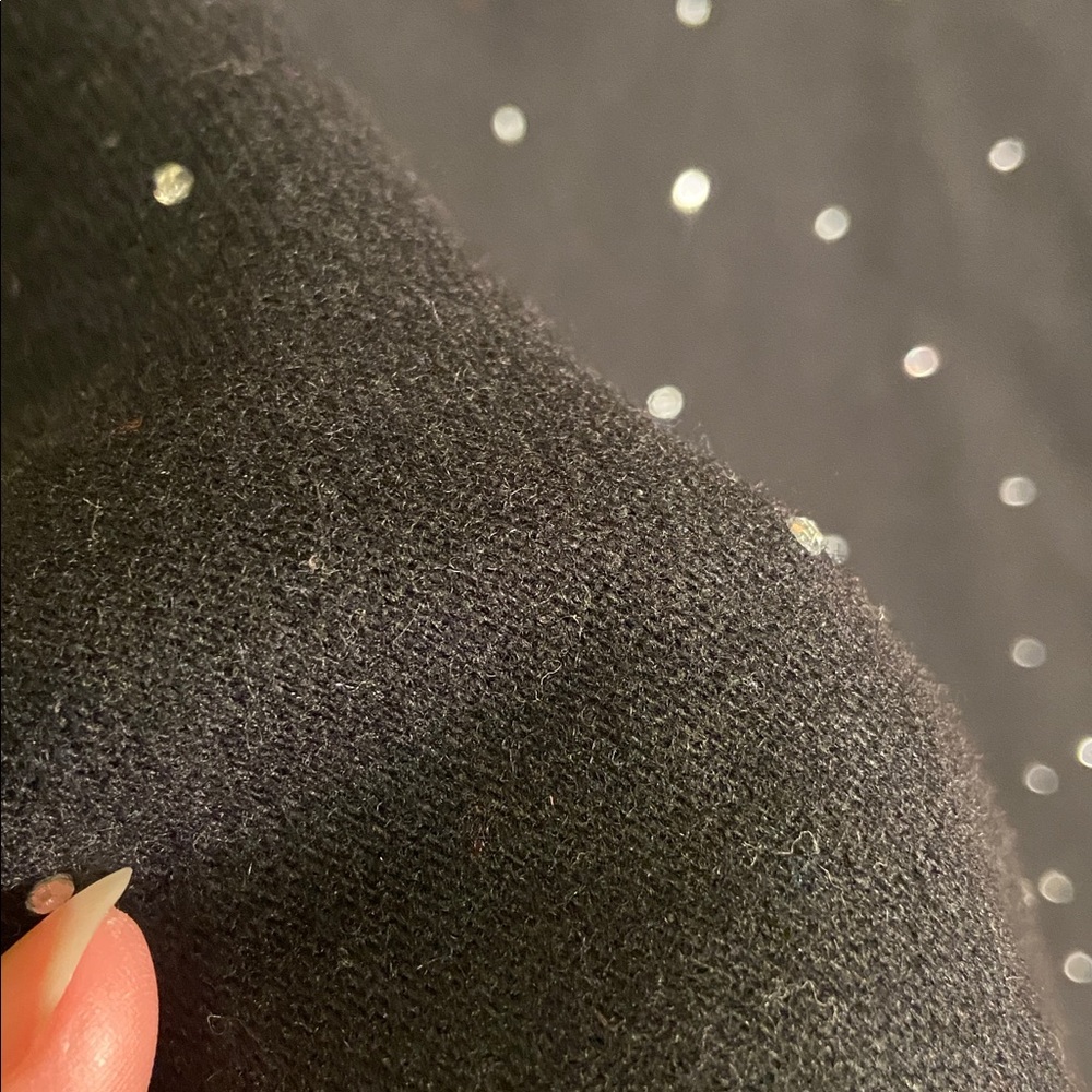 GAP Factory Black Wool-Blend Rhinestone Skirt - Picture 3 of 5